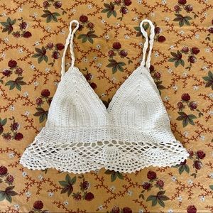 White Crochet Bralette